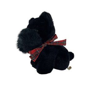 Chosun Scottish Terrier Plush 8" Black Puppy Dog Stuffed Toy‎ Red Plaid Bow